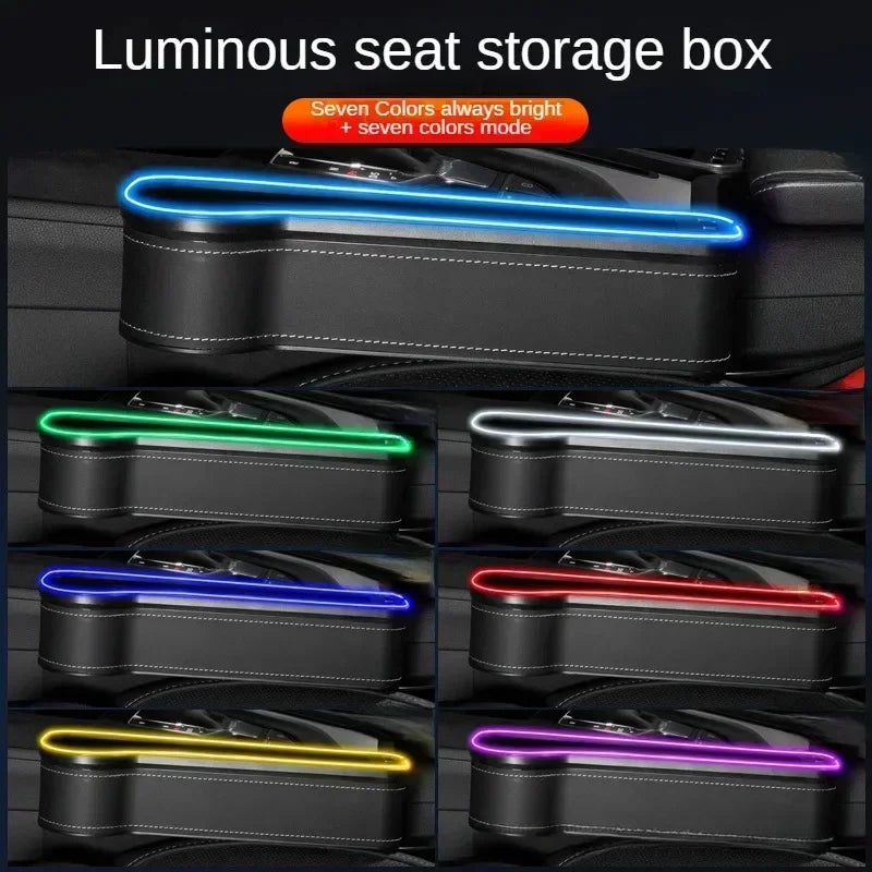 Car Seat Gap Organizer with USB Charger, LED & Cup Holder | Crevice Storage