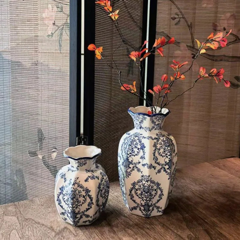 Exquisite Hand-Painted Blue & White Porcelain Vase | Luxury Home Decor