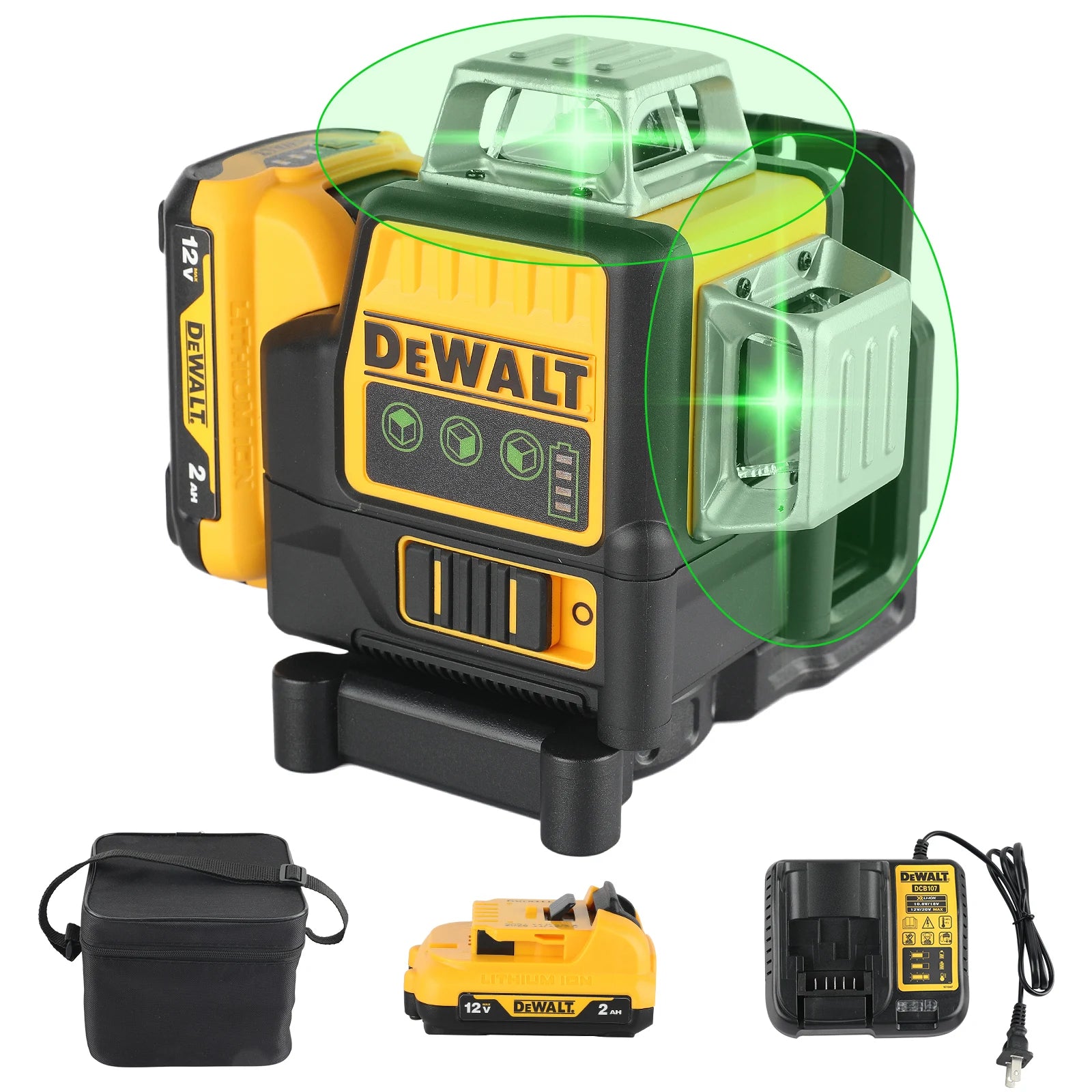DEWALT DW089LG Green Beam Self-Leveling 3-Line Laser Level