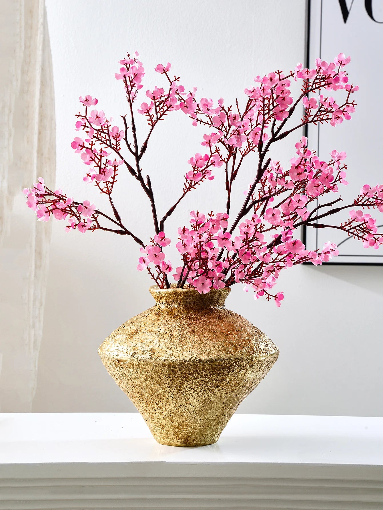 Luxury Retro Golden Earthenware Jar Decorative Vase