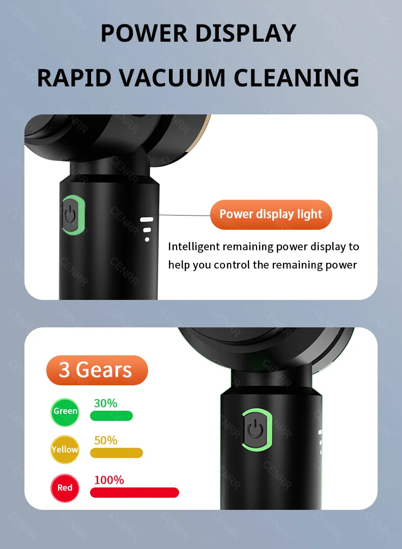 CENRR 998000PA Powerful Portable Wireless Car Vacuum & Robot