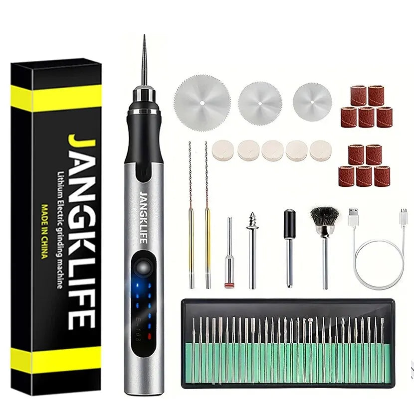 JANGKLIFE USB Cordless Rotary Tool Kit - Engraving Pen for Wood, Metal, Jewelry, Glass