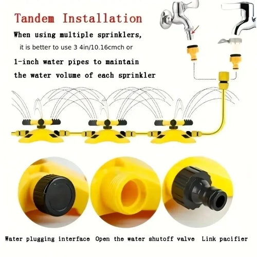 360° Automatic Rotating Garden Lawn Sprinkler for Large Area Coverage