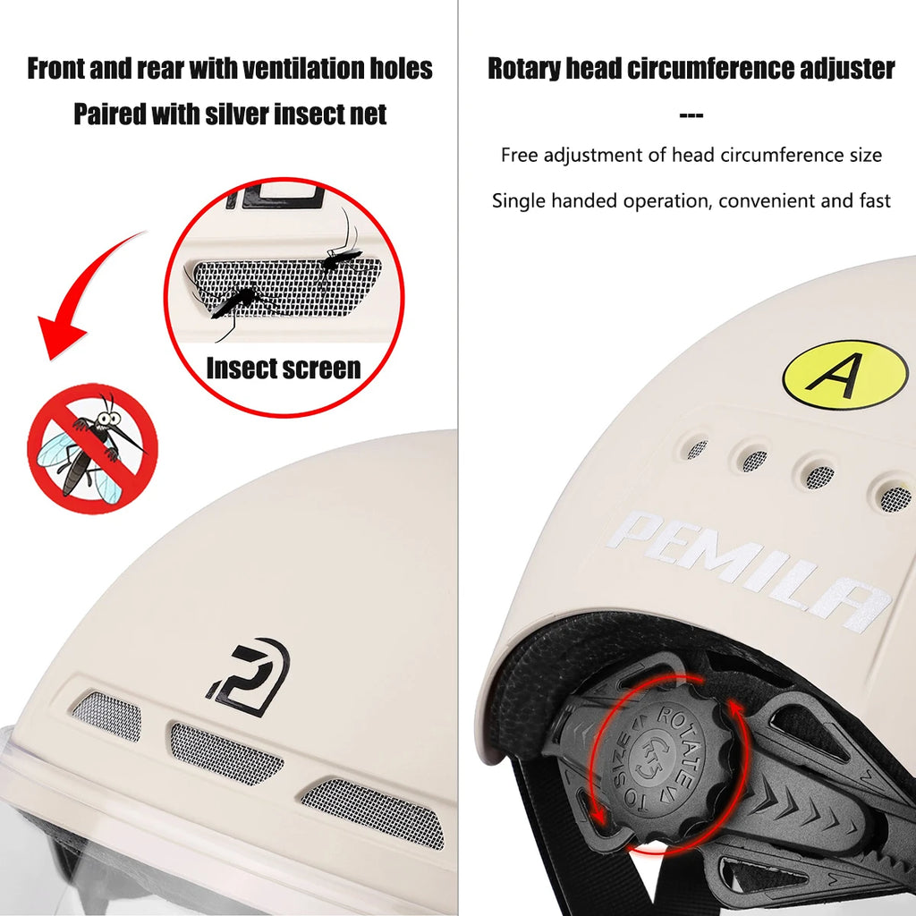 PEMILA Cycling Helmet with Goggles, Ear Protection & Reflective Safety - Adult MTB Road E-Bike