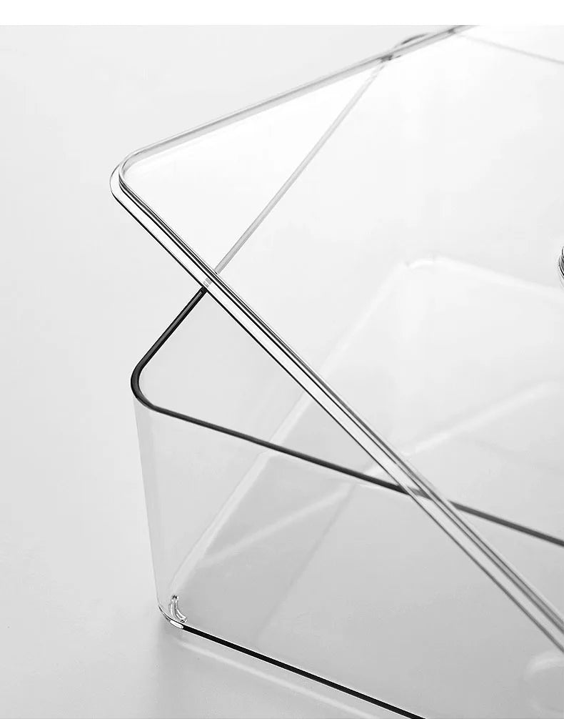 Clear Acrylic Drawer Organizer Sets - Transparent Storage Bins for Stationery & Makeup