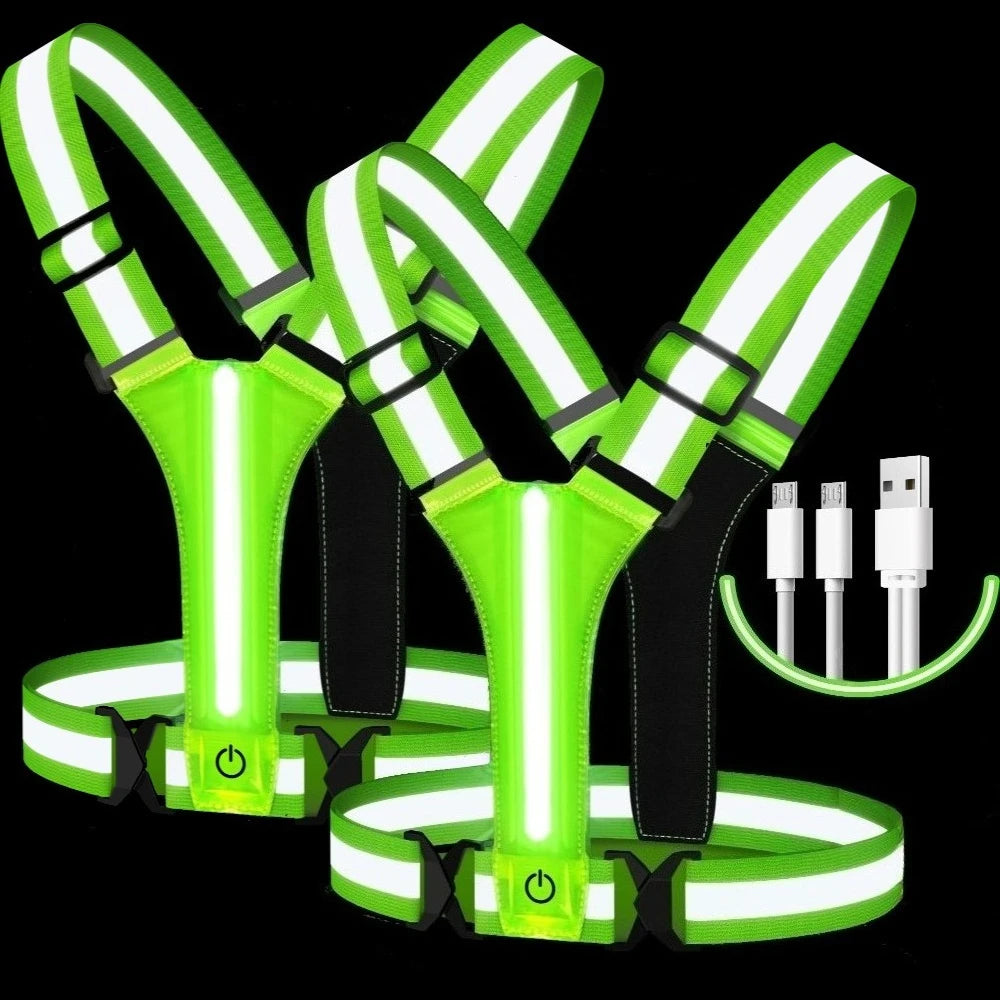 Enhanced Visibility Reflective Safety Vest - Adjustable for Running & Cycling