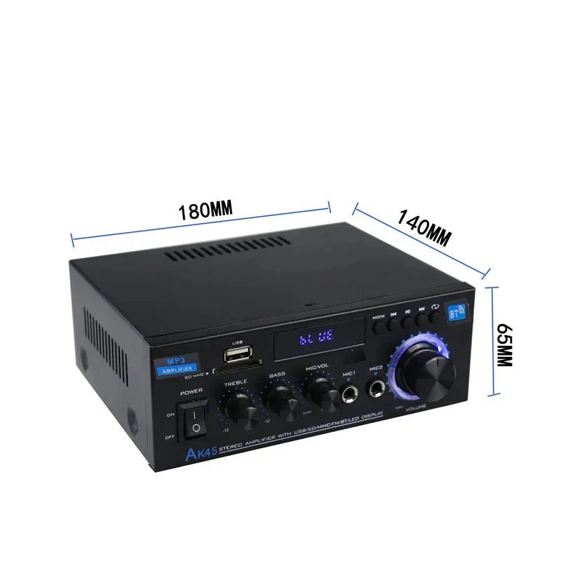 Vabena AK45 HiFi Digital Bluetooth Amplifier | 2.0 Channel Stereo Audio AMP 350W*2 for Home & Car