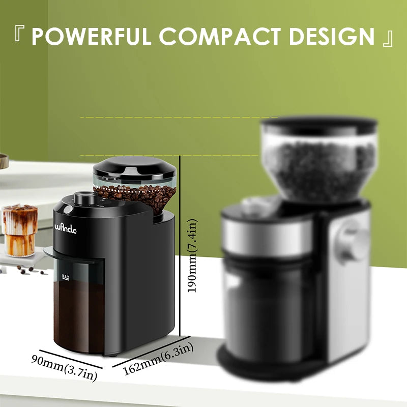 Wancle Electric Burr Coffee Grinder | Adjustable Conical Mill