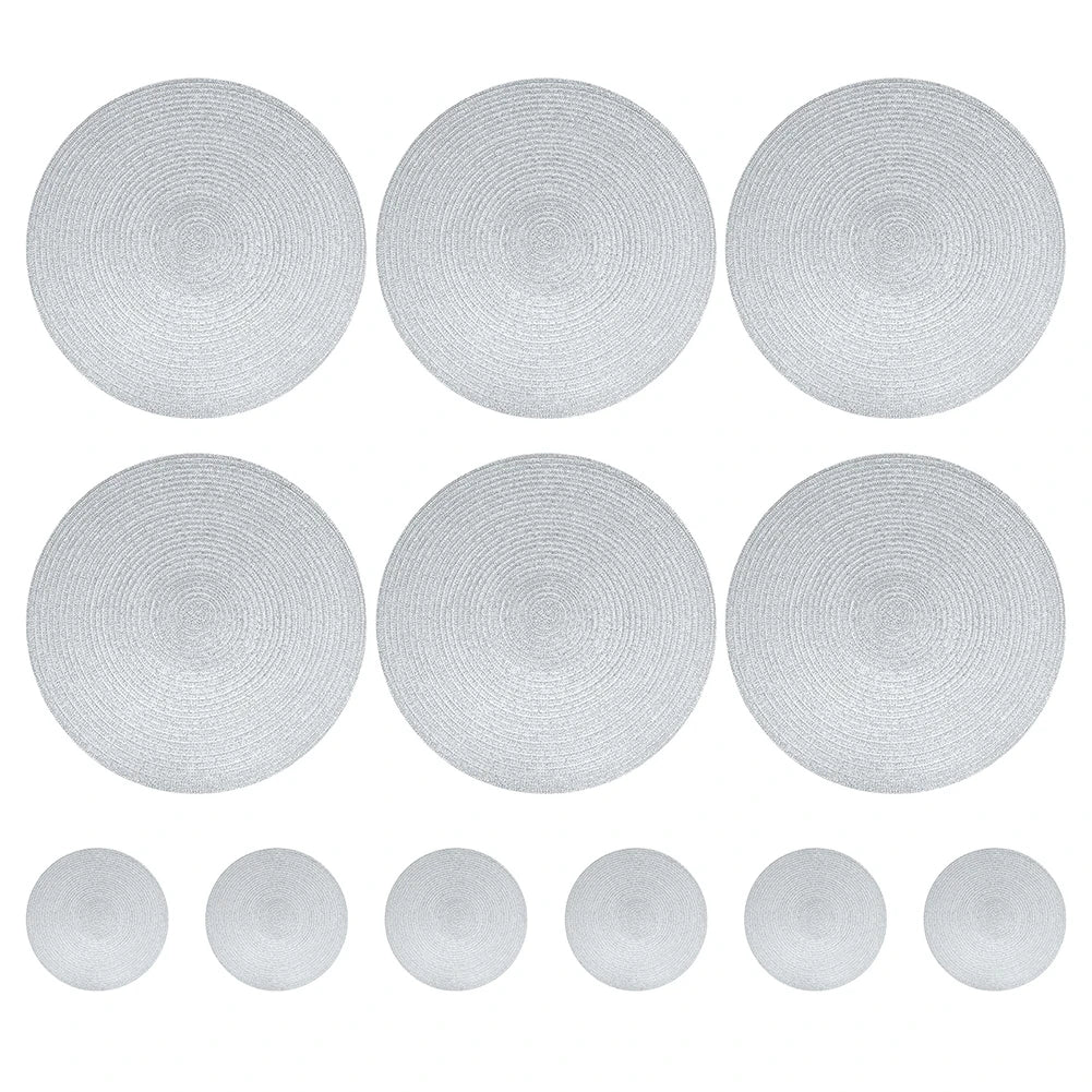 Premium Round Braided Placemats - Set of 6 | Dining Table Decor