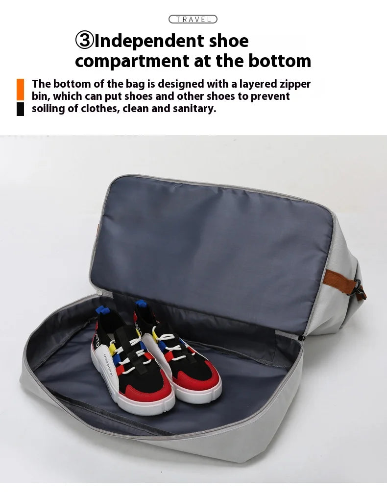 Men's Large Capacity Waterproof Gym Bag - Travel Sports Duffle & Crossbody