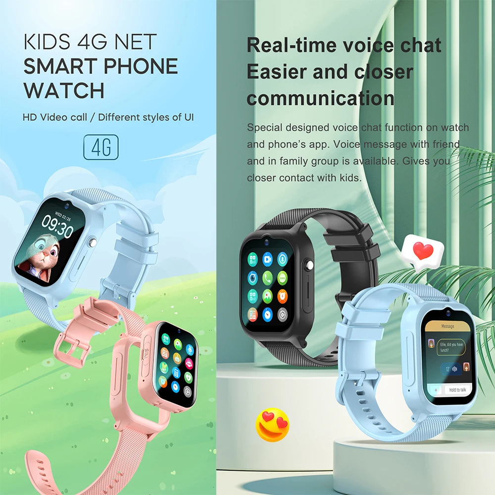 Vabena Kids Smart Watch 4G GPS Video Call SOS - Child Phone Watch