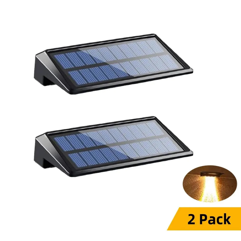 2-Pack 4 LED Solar Wall Lights – Outdoor Waterproof Fence & Deck Lighting
