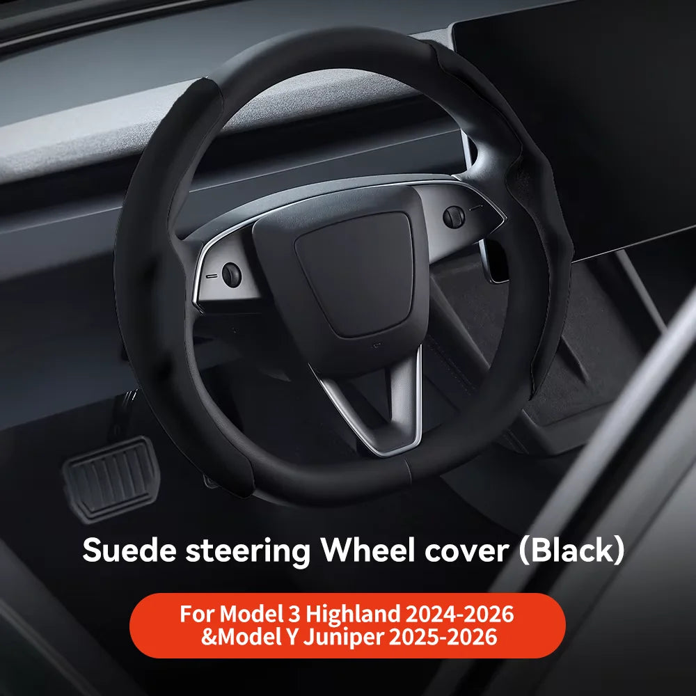 Tesla Model 3/Y Highland Juniper Carbon Fiber Steering Wheel Cover
