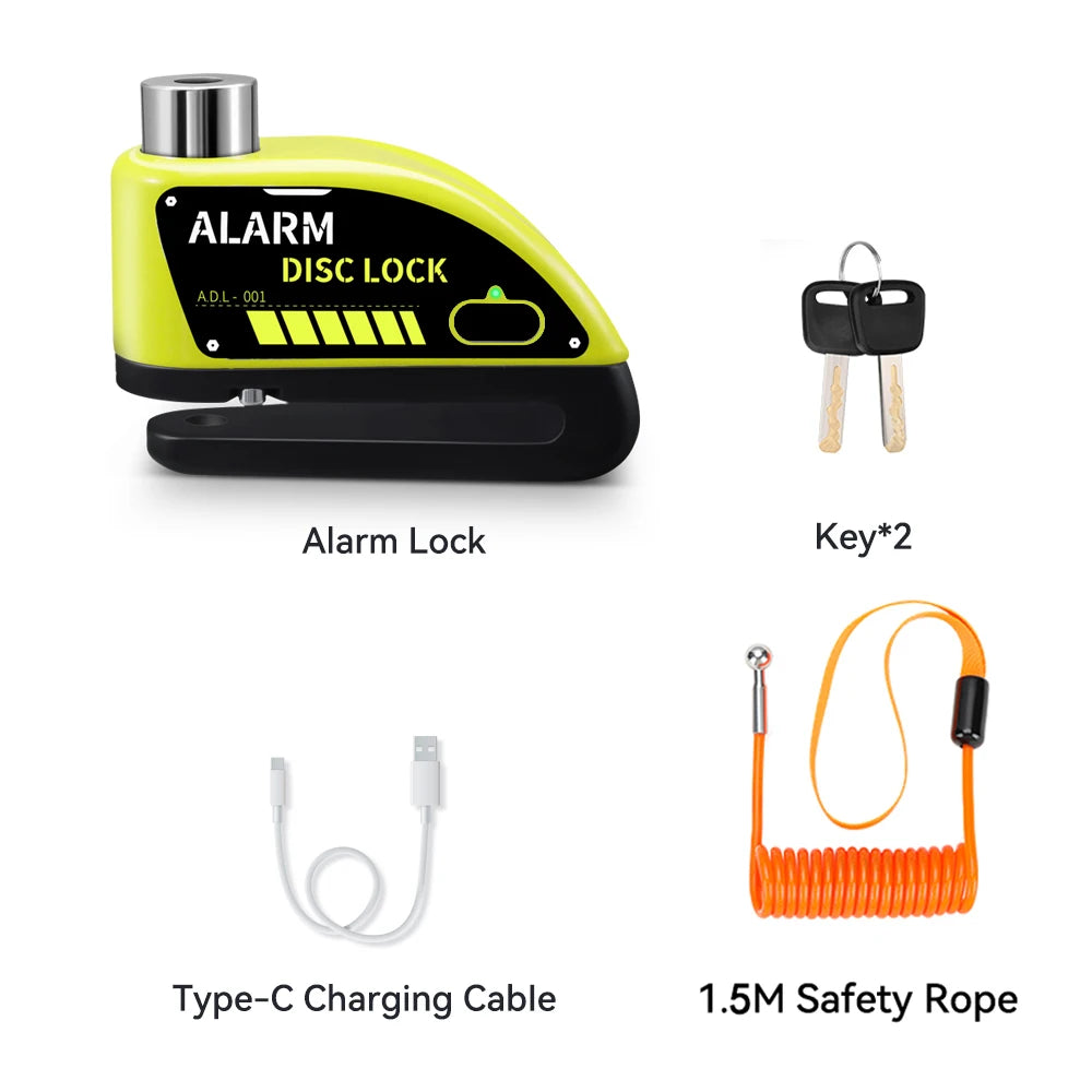 Extractme 120dB Motorcycle Alarm Disc Lock - Anti-Theft Security