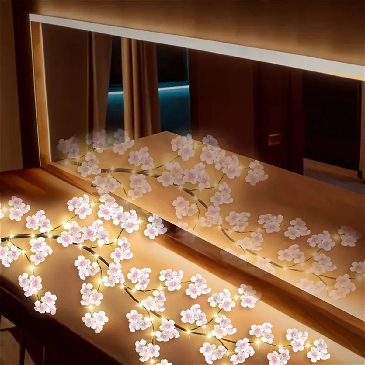 Cherry Blossom LED Tree Branch Rattan Lights - 96 LEDs USB