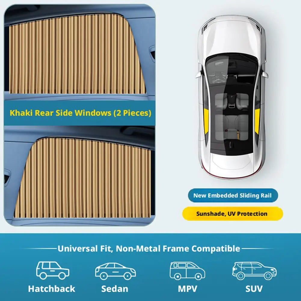 Car Window Sun Shade - Telescopic UV Heat Shield | 2/4 Pcs for Sedans & SUVs