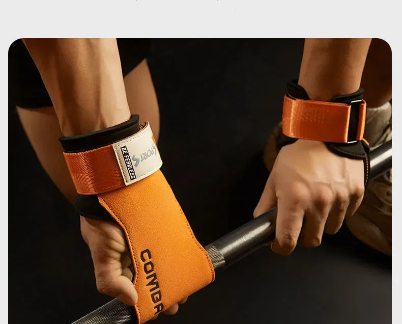 Professional Cowhide Gym Grips - Anti-Skid Weightlifting Pads