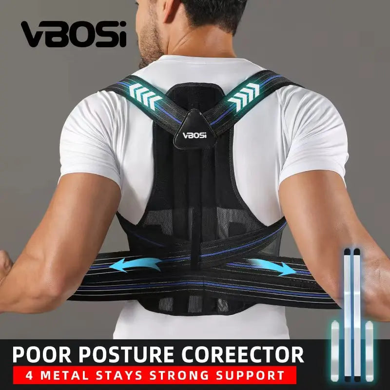 VBOSi Adjustable Back Support Posture Corrector | Ergonomic Lumbar Support
