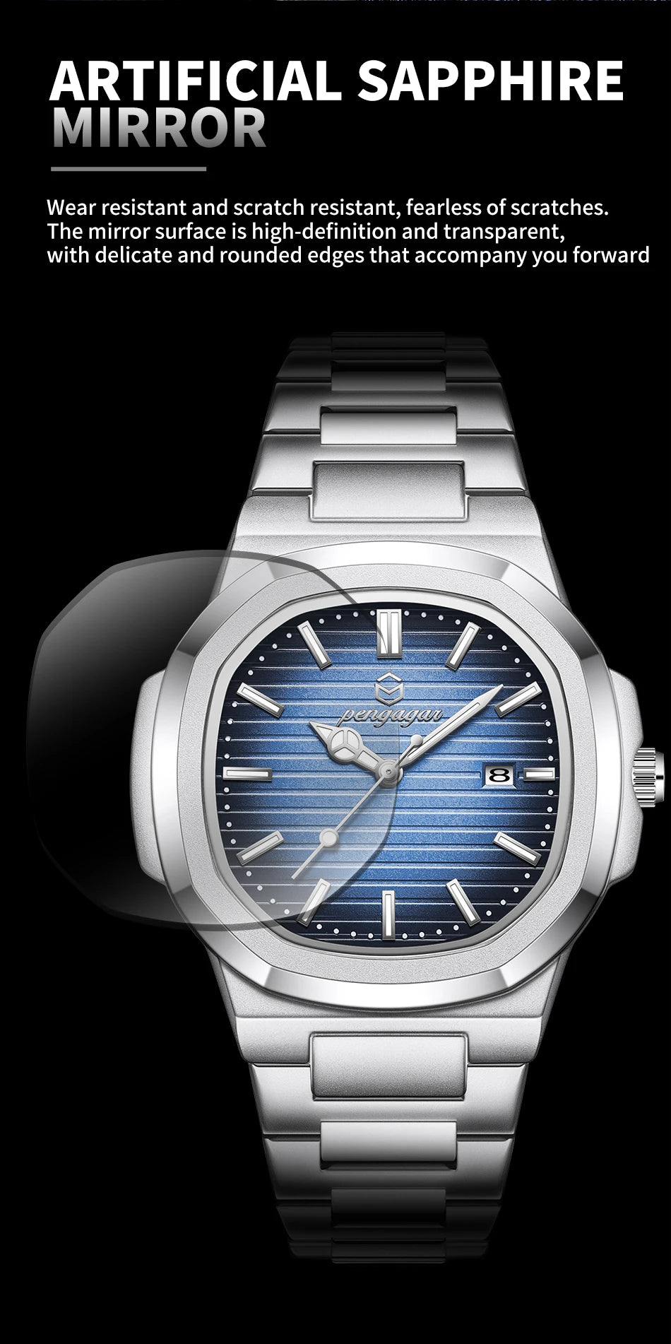 2026 Luxury Military Square Men's Watch - Waterproof Luminous Date Week Quartz