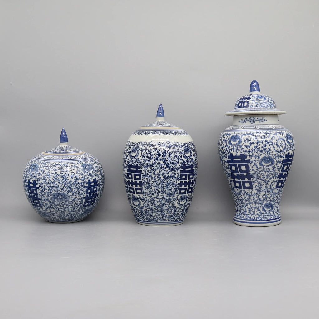 Blue & White Ceramic Jar | Timeless Home Decor Pot & Vase