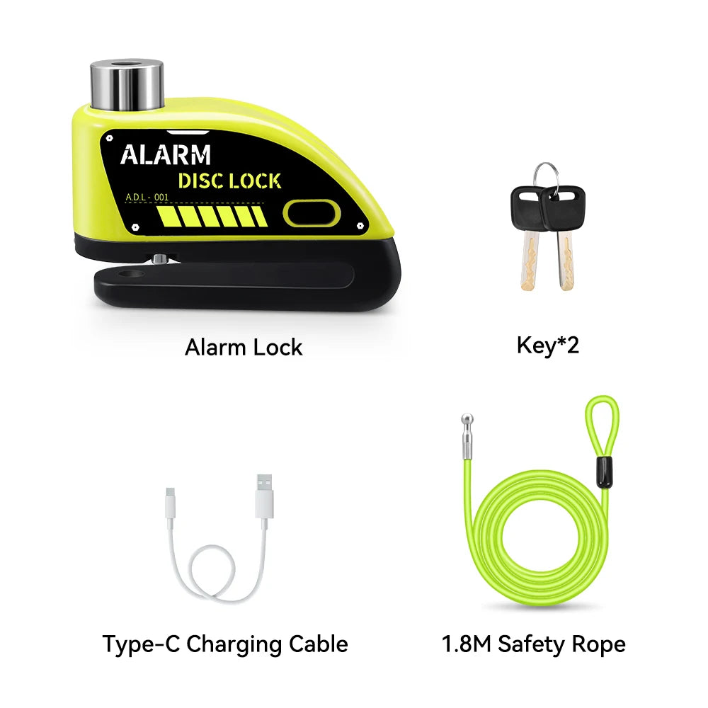 Extractme 120dB Motorcycle Alarm Disc Lock - Anti-Theft Security