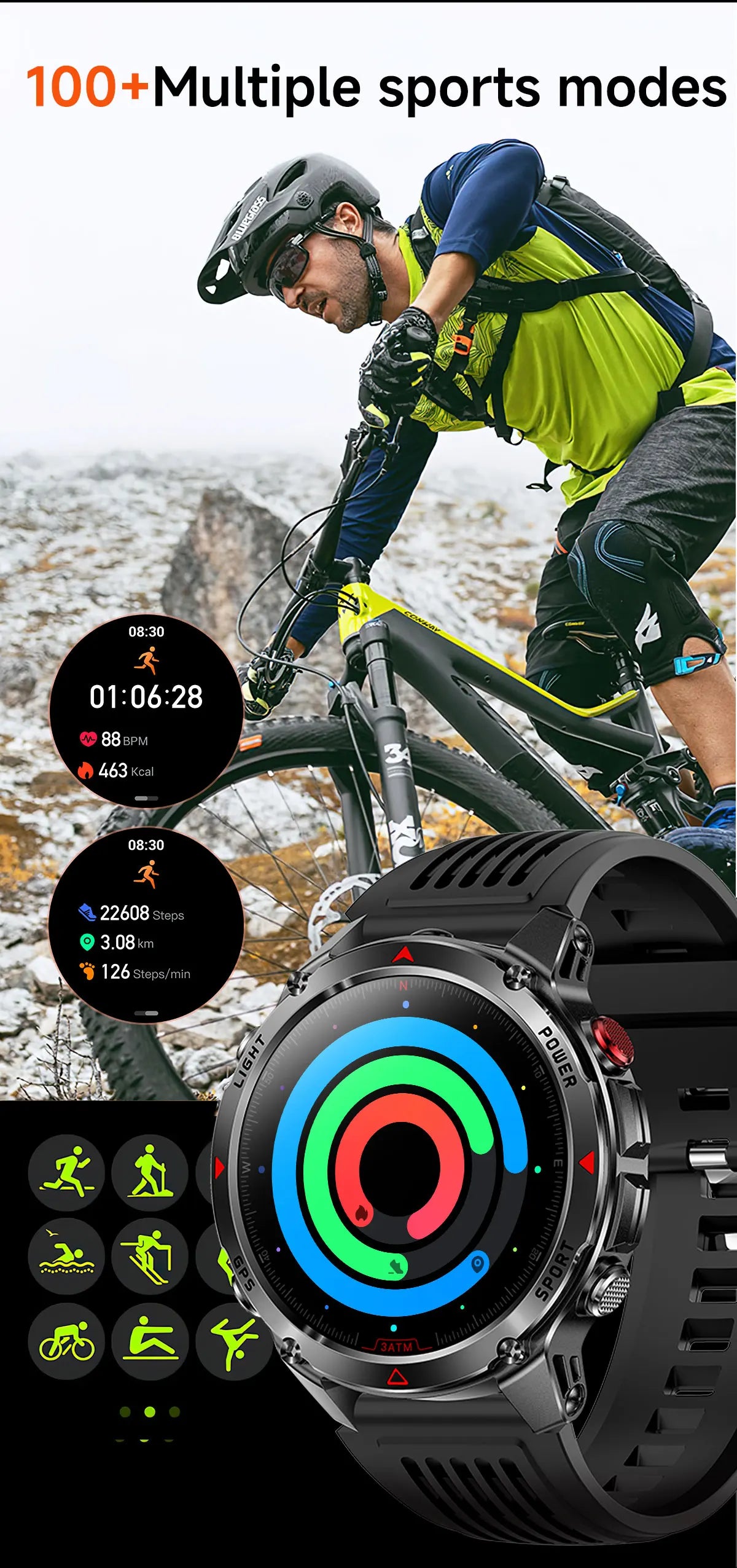 Vabena 2025 GPS Map Smartwatch | Navigation & Fitness for Men & Women