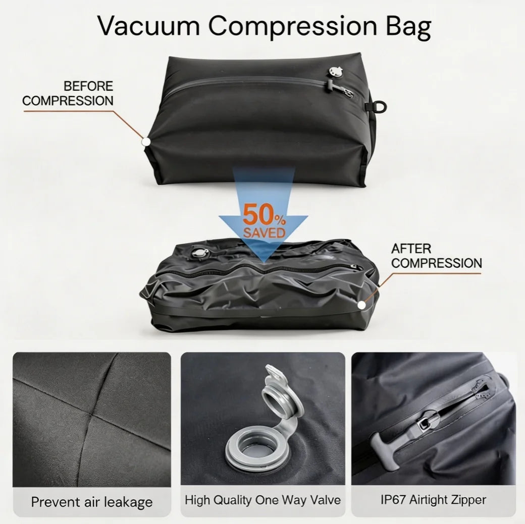 Vabena IP67 Waterproof Travel Vacuum Storage Bags - Compression Packing Cubes 17L/34L