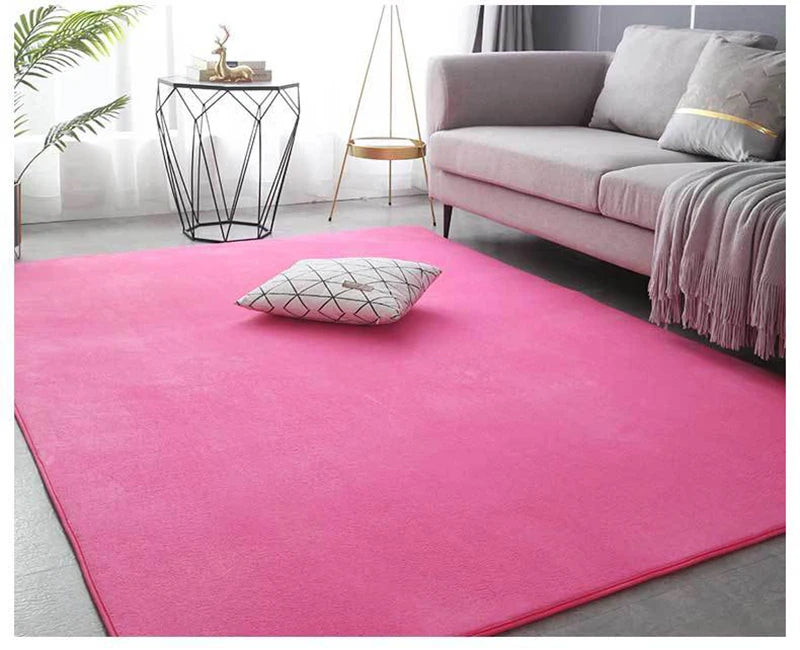 VIKAMA Modern Coral Velvet Carpet - Soft Non-Slip Living Room & Bedroom Mat