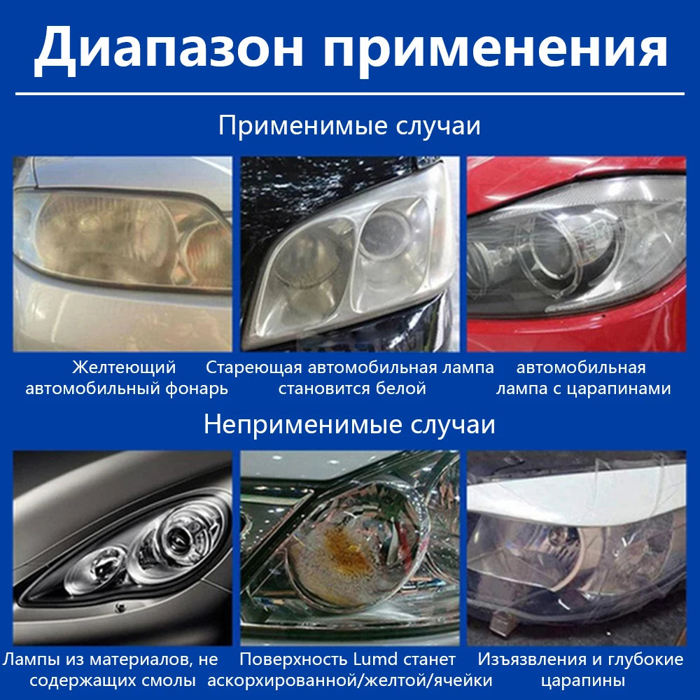 Car Headlight Restoration Kit - Repair & Polish Anti-Scratch