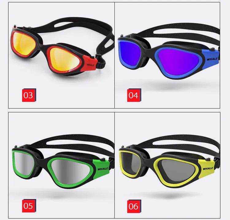 Professional Anti-Fog UV Swimming Goggles for Adults - Waterproof Silicone