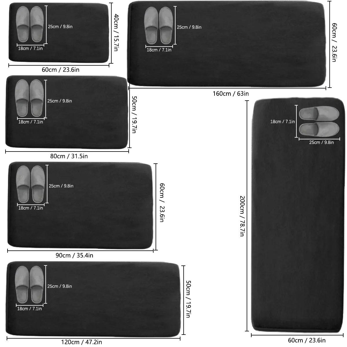 Thickened Flannel Kitchen & Entrance Floor Mats - Absorbent, Non-Slip, Dirt-Resistant