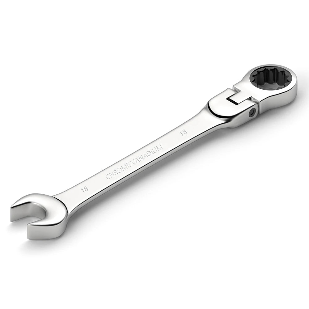 Ratcheting Flex Head Spanner Set | 6-23mm Metric Wrench Kit