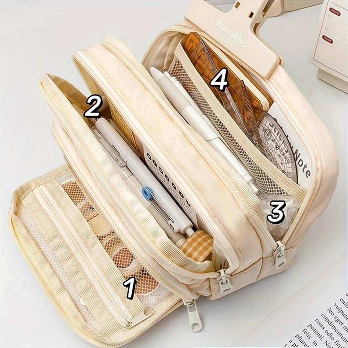 Kawaii Large Capacity Multi-Layer Pencil Case & Makeup Storage Bag | Vabena