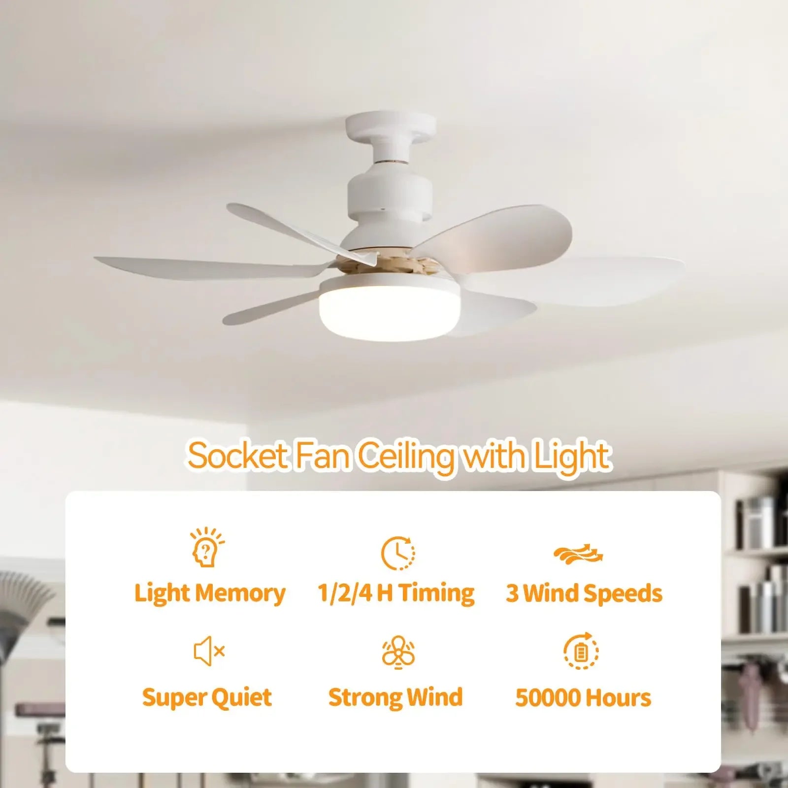 Vabena LED 40W Ceiling Fan Light E27 with Remote Dimming