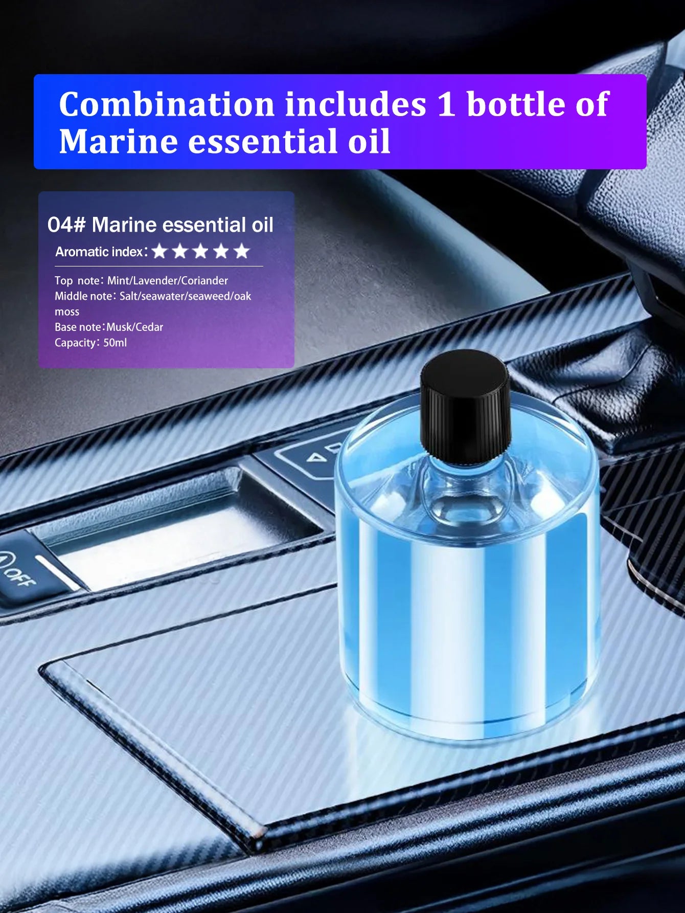 Vabena Rechargeable Car Aroma Diffuser - Colorful, Wireless & Portable