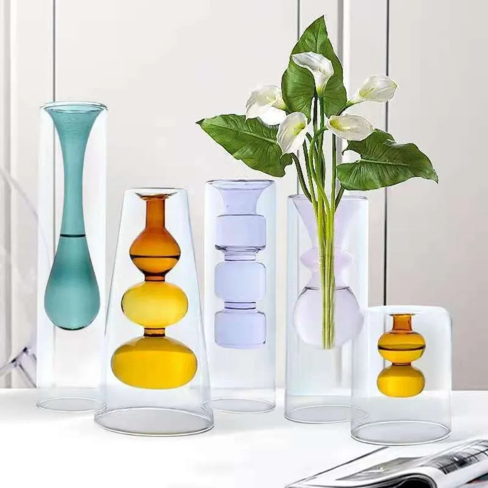 Elegant Glass Hydroponic Vases - Modern Wedding & Home Decor
