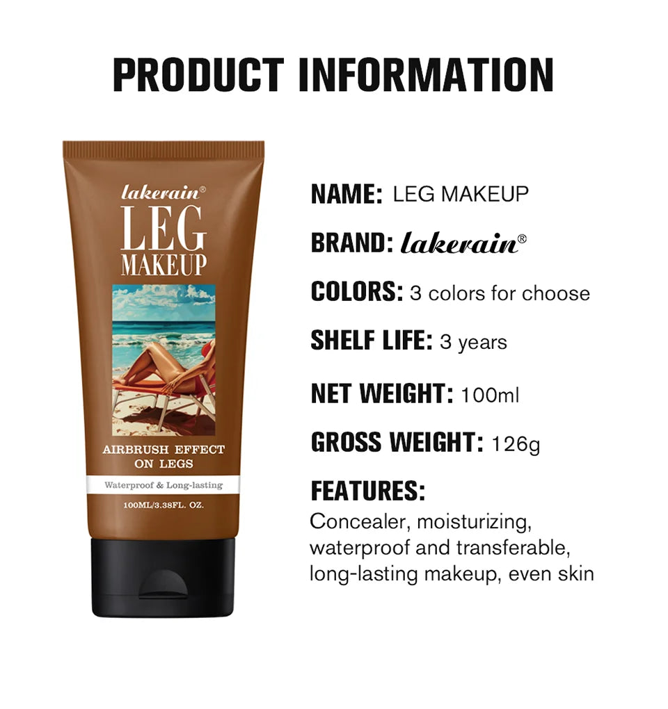 Vabena 100ml Leg Makeup - Long-lasting, Waterproof & Anti-Transfer Foundation