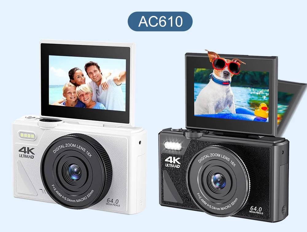 Ourlife AC600 4K 64MP Digital Vlogging Camera