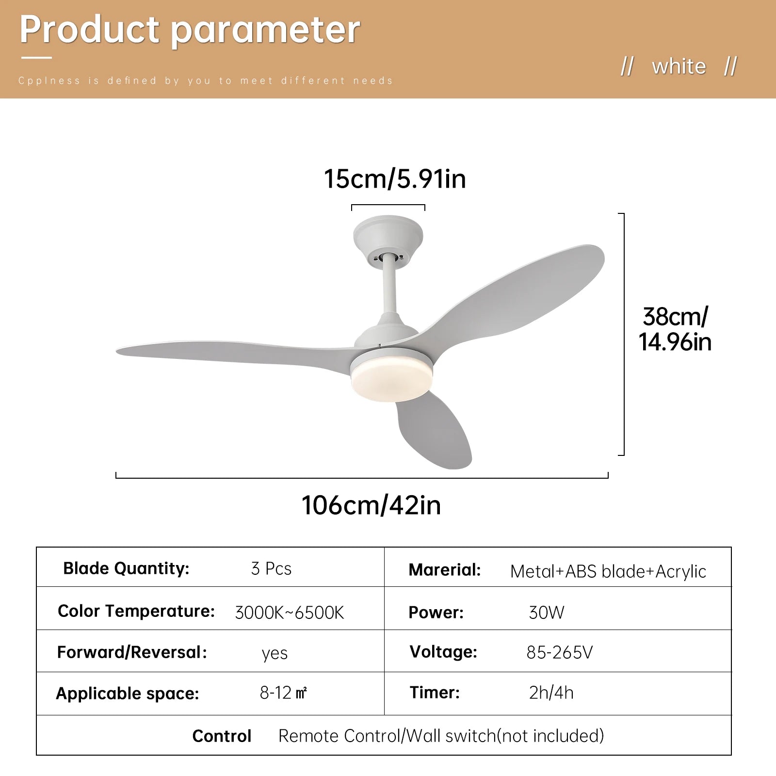 Low Profile Ceiling Fan with Light & Remote | 25"/42"/52" Indoor/Outdoor