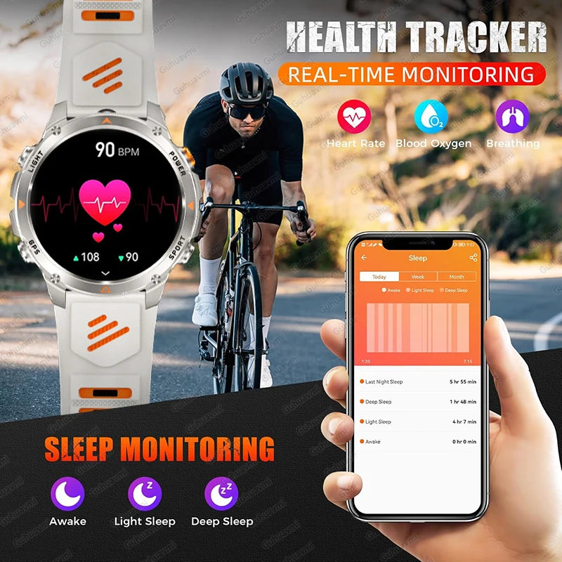 Vabena 2025 GPS Map Smartwatch | Navigation & Fitness for Men & Women