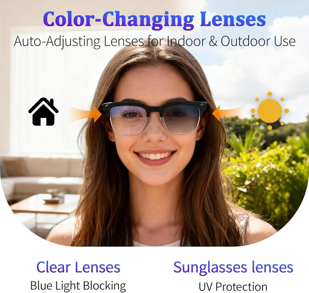 Vabena 2026 Smart Camera Glasses for Men - 800W, AI, Video & Translation