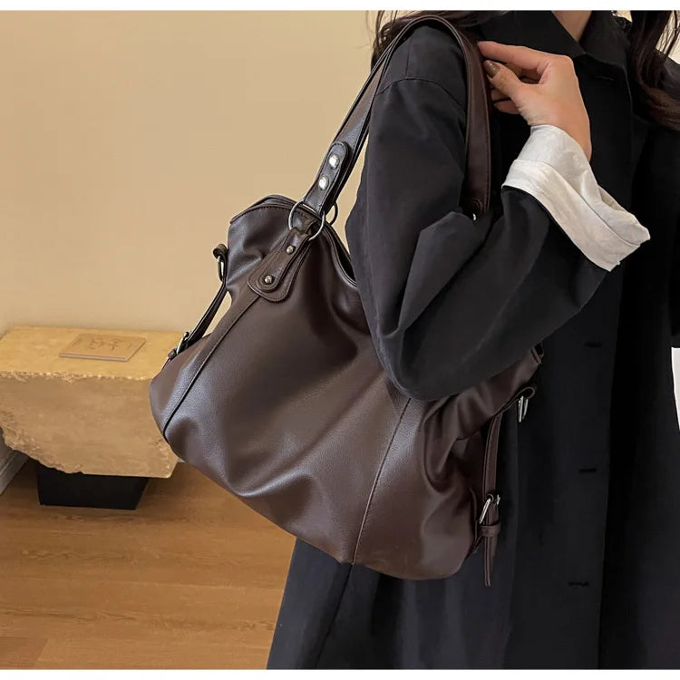Vabena 2026 Soft Interior Shoulder Bags - High Quality Contrasting PU Handbags