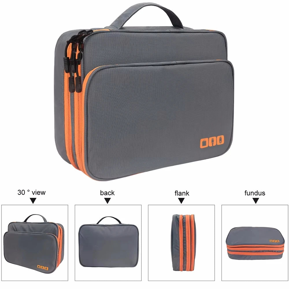 Multi-Layer Cable Storage Bag | Electronic Accessories Organizer for Travel