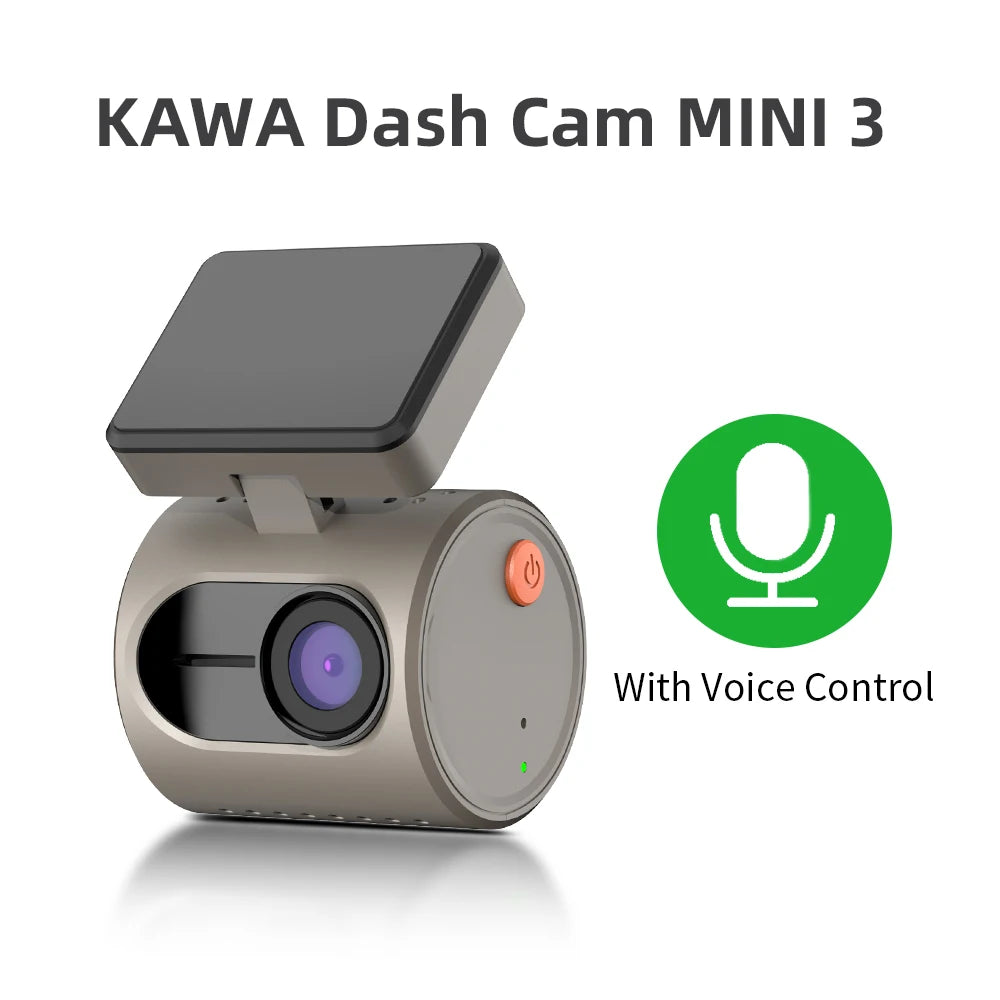 KAWA Dash Cam MINI 3 - 2K Dash Camera with Voice Control, Night Vision & WiFi APP