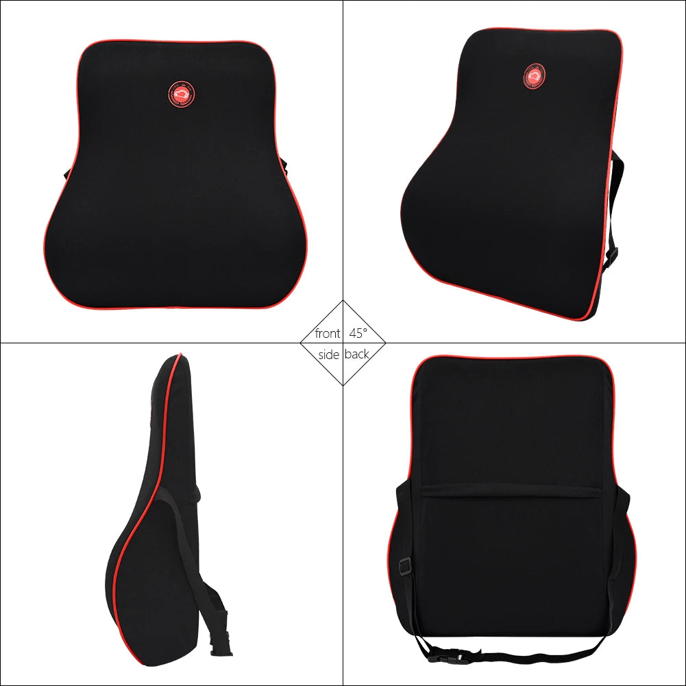 Memory Foam Car Seat Pillow Set - Neck, Lumbar & Headrest Support