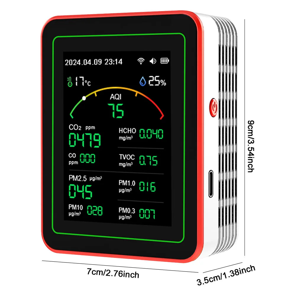 Vabena Professional 15-in-1 Air Quality Monitor Station - Comprehensive Indoor Analysis
