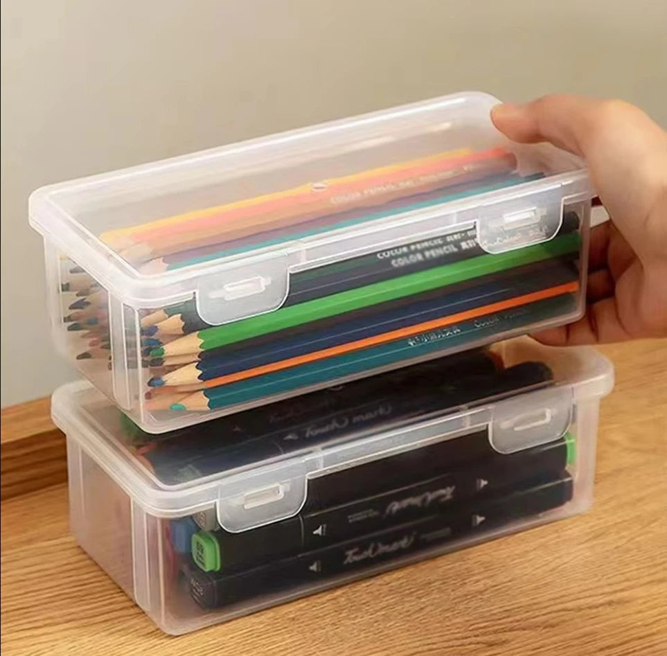 Clear Large Capacity Pen Case - Lightweight School Organizer
