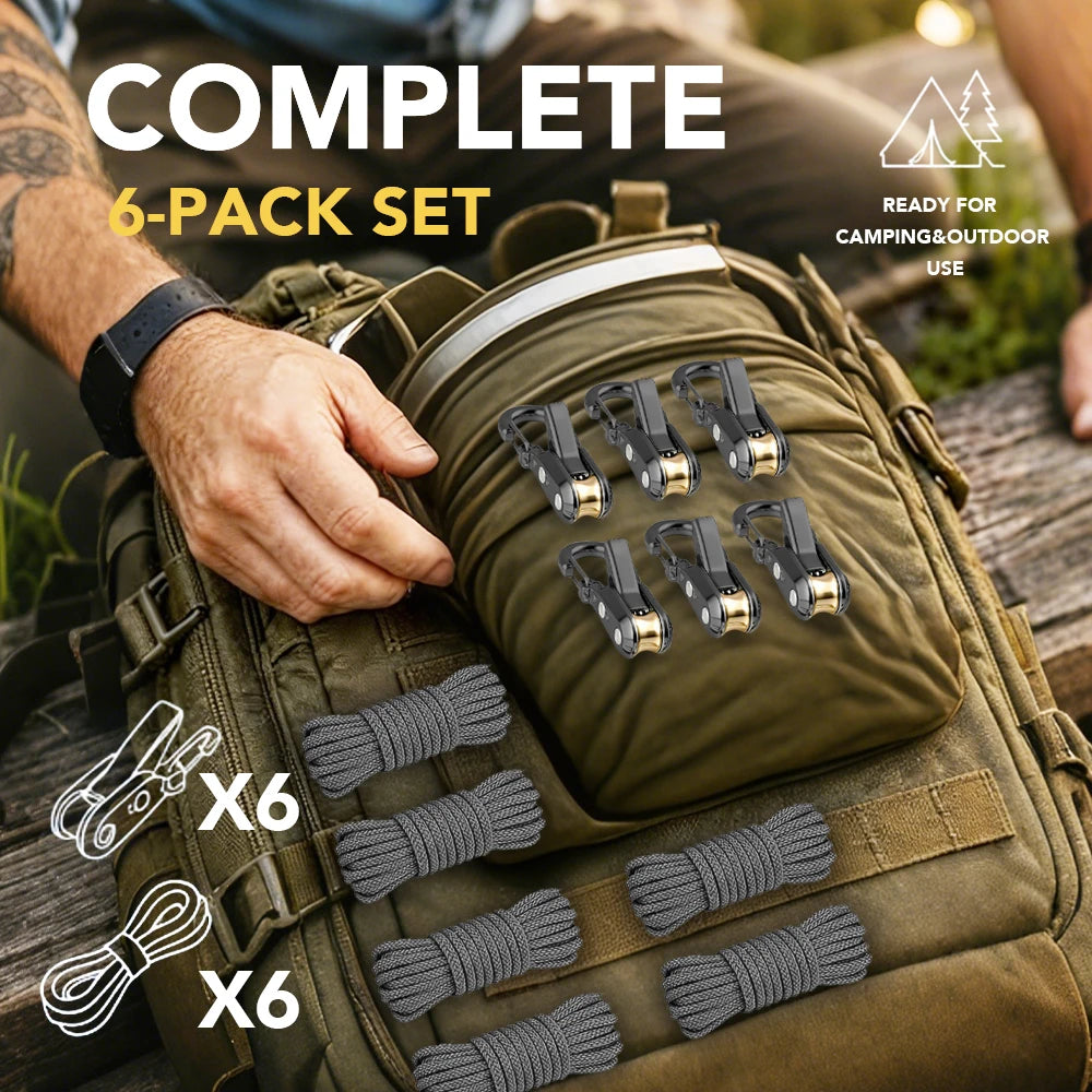 Retractable Paracord Fasteners | High-Strength Tensioners with Carabiners
