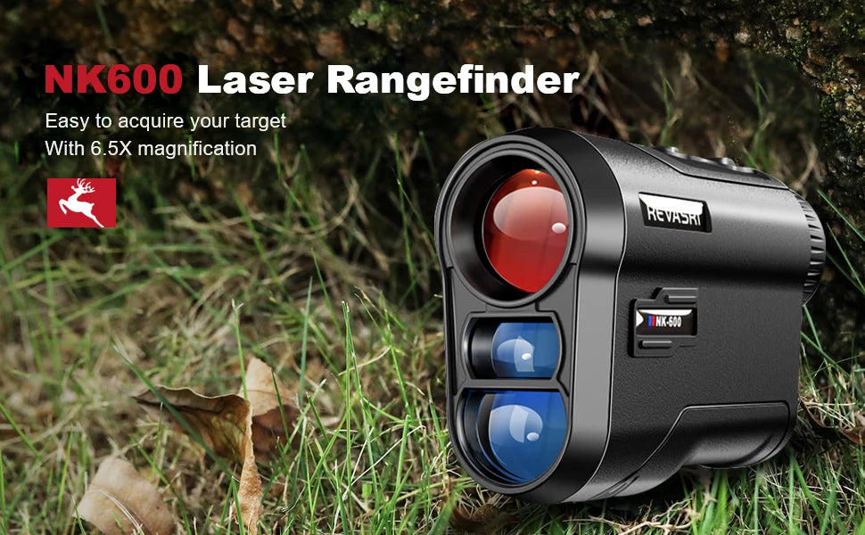 REVASRI Golf Laser Rangefinder - Rechargeable, 6X Magnification, 1000M Range