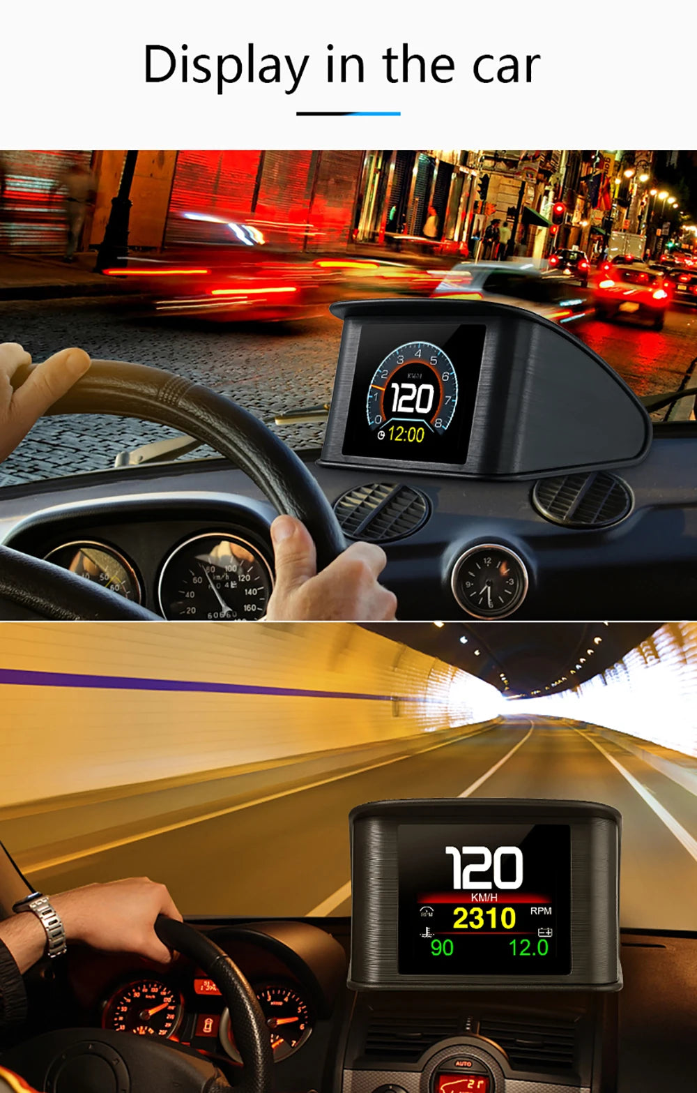 P10 PRO OBD2 Head Up Display - Smart Digital Meter Speedometer